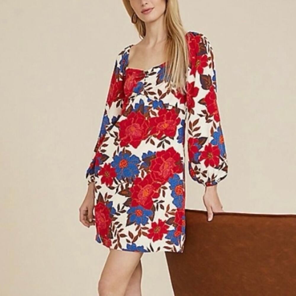 NEW! Maurices Plus Size Floral Sweetheart‎ Babydoll Mini Dress Sz 1X Long Sleeve - Picture 8 of 8